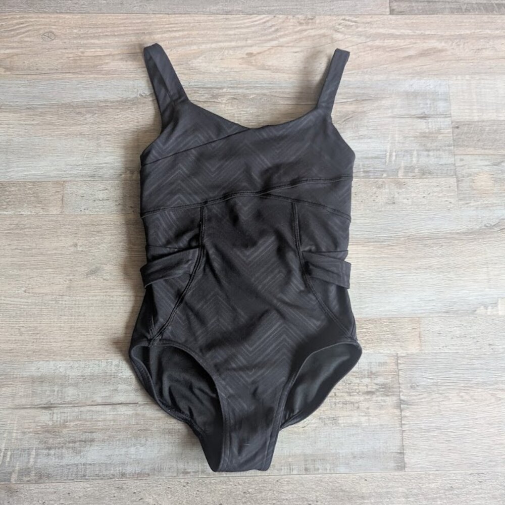 Ivivva Black Leotard – Size 8 – Crisscross Back Dance Leo